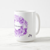 Mug Coffret de femme de chambre violet en couronne mon (Devant droit)