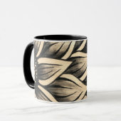 Mug Coffret de tournesol noir (Devant gauche)