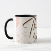 Mug Coffret Merci Cœurs Roses Deux Tons Écriture Moder (Gauche)