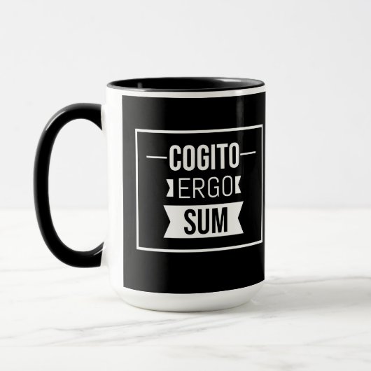 Mug Cogito ergo sum - Latin phrase -noir (Gauche)