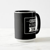 Mug Cogito ergo sum - Latin phrase -noir (Devant droit)