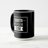 Mug Cogito ergo sum - Latin phrase -noir (Devant gauche)