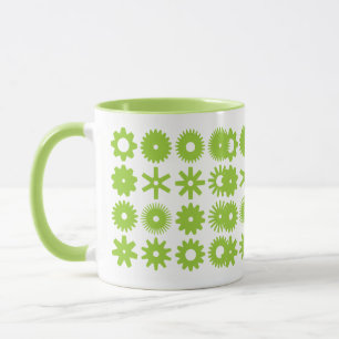 Mug Cogs - Lime vert sur blanc