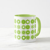 Mug Cogs - Lime vert sur blanc (Devant droit)