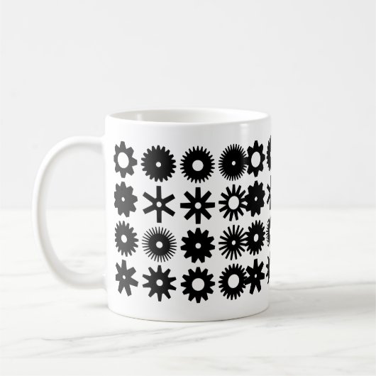 Mug Cogs - Noir sur Blanc (Gauche)