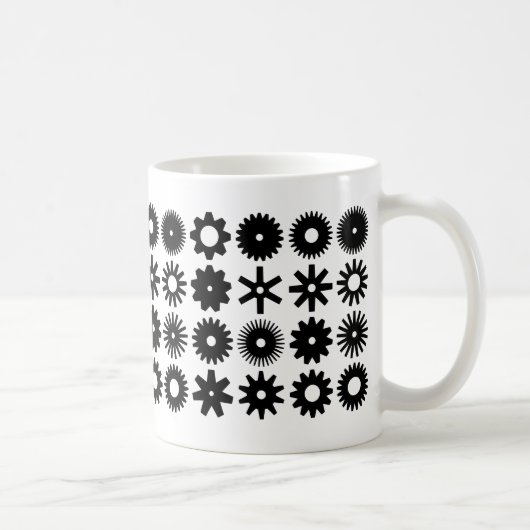 Mug Cogs - Noir sur Blanc (Droite)