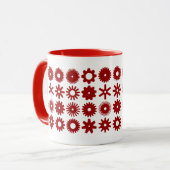 Mug Cogs - Rouge rubis sur blanc (Devant gauche)