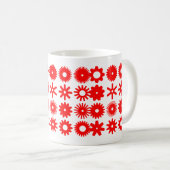Mug Cogs - Rouge sur blanc (Devant droit)