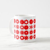 Mug Cogs - Rouge sur blanc (Devant gauche)