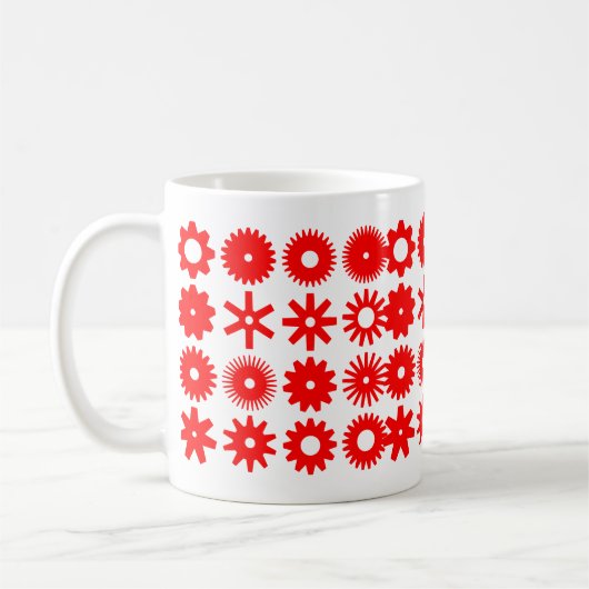 Mug Cogs - Rouge sur blanc (Gauche)