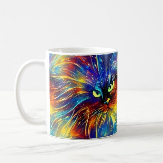Mug Cohésif Abstrait Exquis Cat Splashes Simples (Gauche)
