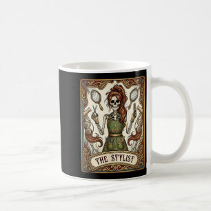 Mug Coiffeur Carte de Tarot Squelette Cosmétologie pou