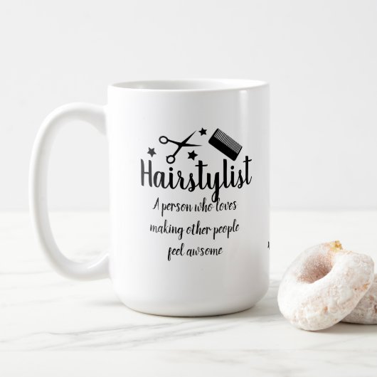 Mug Coiffeur Citation drôle Coiffeur Etoiles Cool (Avec donut)