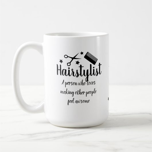 Mug Coiffeur Citation drôle Coiffeur Etoiles Cool (Gauche)