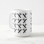 Mug Coiffeur coiffeur ciseaux Comble Salon (Devant gauche)