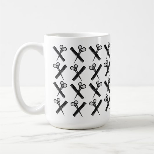 Mug Coiffeur coiffeur ciseaux Comble Salon (Gauche)