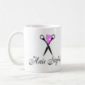 Mug Coiffeur (rose/ciseaux) (Gauche)