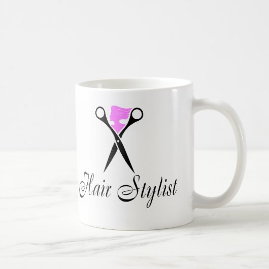 Mug Coiffeur (rose/ciseaux) (Droite)
