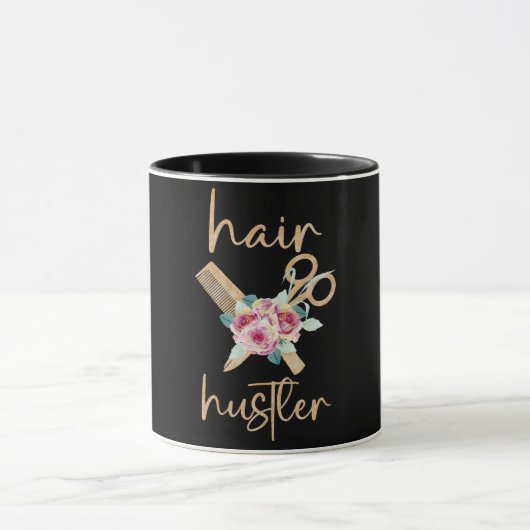 Mug Coiffeur Roses et Ciseaux Hair Hustler (Centre)