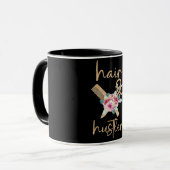 Mug Coiffeur Roses et Ciseaux Hair Hustler (Devant gauche)