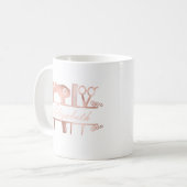 Mug Coiffeur Salon de cheveux Monogram Rose Gold (Devant gauche)