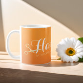 Mug Coiffeur Salon de maquillage Chic Orange Ciseaux o