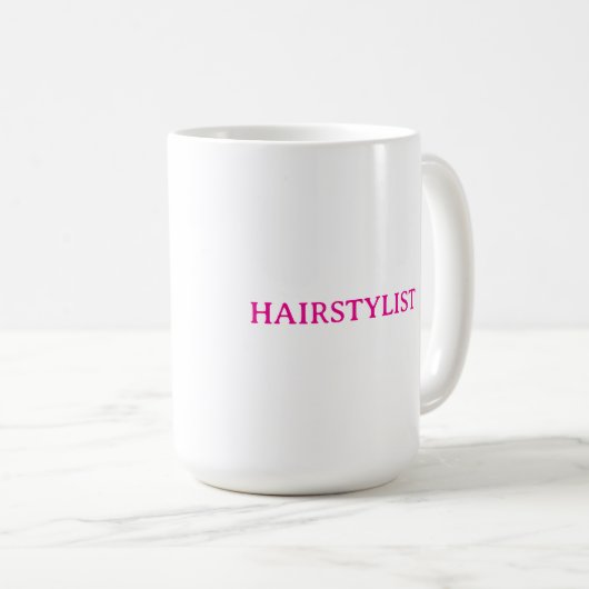 Mug Coiffeuse Coiffeur Rose Cadeau de Mariage Favori (Devant droit)