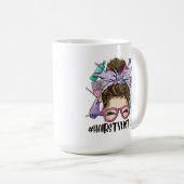 Mug Coiffeuse Life Messy Bun Salon de coiffure Coiffeu (Devant droit)