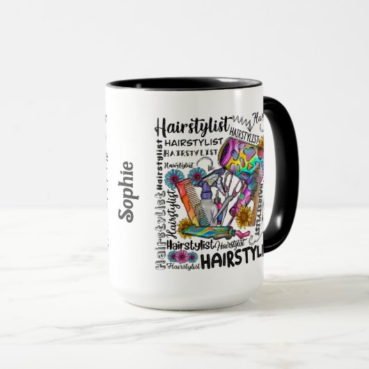 Mug Coiffeuse Musique personnalisée (Devant droit)