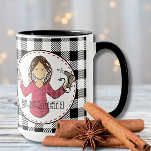 Mug Coiffeuse Styliste Beauté Féminine Dessin Animé