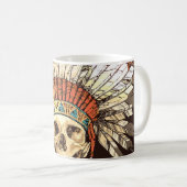 Mug Coiffure Amérindienne Tirée À La Main Avec H (Devant droit)