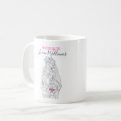 Mug Coiffure moderne Noir Blanc Vave Cheveux Rose Bow (Devant gauche)