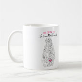 Mug Coiffure moderne Noir Blanc Vave Cheveux Rose Bow (Gauche)