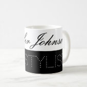 Mug coiffure professionnelle noire et blanche mignonne (Devant droit)
