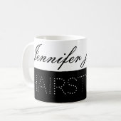 Mug coiffure professionnelle noire et blanche mignonne (Devant gauche)