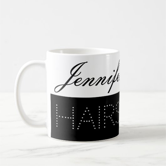 Mug coiffure professionnelle noire et blanche mignonne (Gauche)