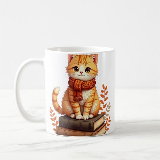 Mug Coin de lecture pour chat confortable - Art aquare (Gauche)