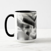 Mug Coin de morceaux carrés d'acrylique, gris à blanc (Gauche)