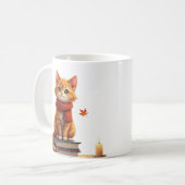 Mug Coin lecture confortable de chat d'automne Illustr (Devant gauche)