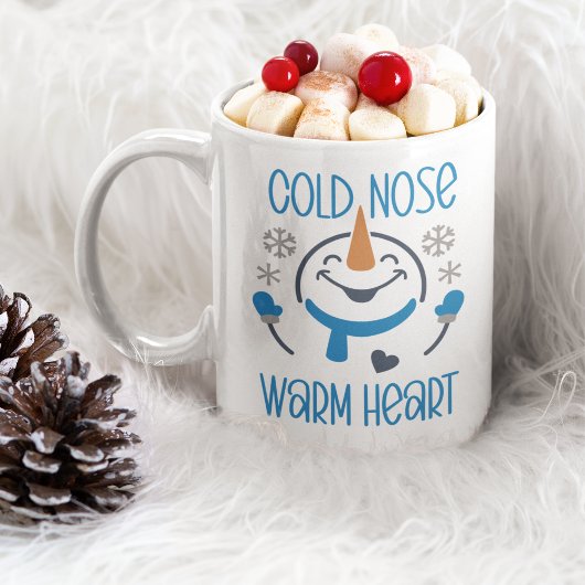 Mug Cold Nose Warm Heart, Cute Snowman