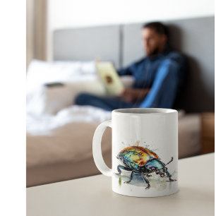 Mug Coléoptère iridescent à l'aquarelle