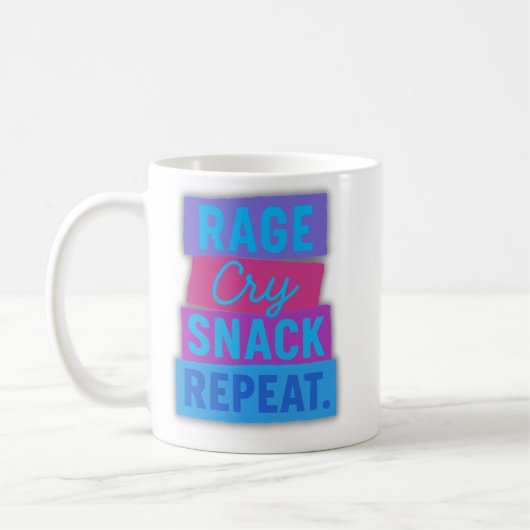 Mug Colère Cri Snack Répéter – Drôle Relatable (Gauche)