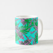 Mug Coleus foliaire de Monstera tropical turquoise ros (Devant droit)