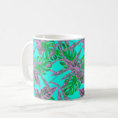 Mug Coleus foliaire de Monstera tropical turquoise ros (Devant gauche)