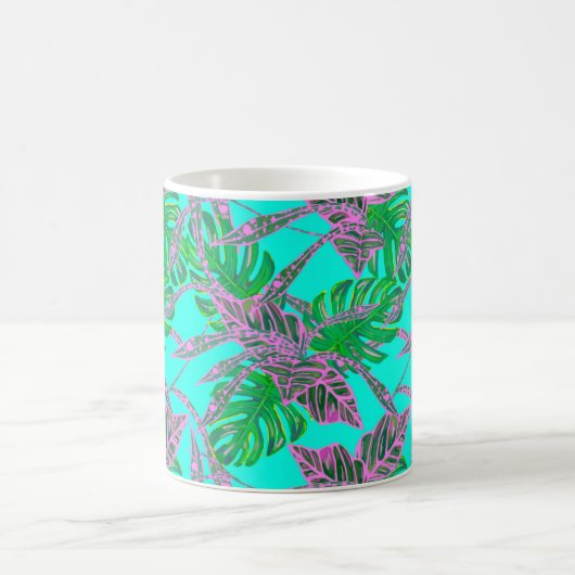Mug Coleus foliaire de Monstera tropical turquoise ros (Centre)