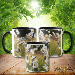 Mug Colibri à gorge rubis "Champ de marguerites"