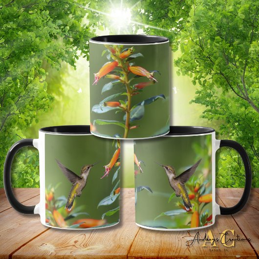Mug Colibri à gorge rubis "dans Cuphea"