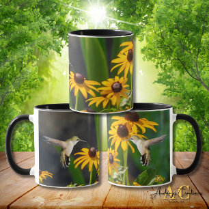 Mug Colibri à gorge rubis "Dans la Rudbeckie"