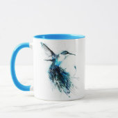 Mug Colibri à queue en plume aquarelle (Gauche)