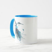 Mug Colibri à queue en plume aquarelle (Devant gauche)